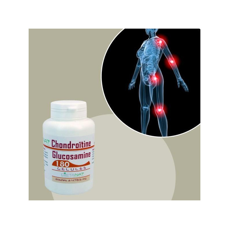 Chondroïtine et Glucosamine - 180 Gélules végétales 200mg/250mg de Dietanat