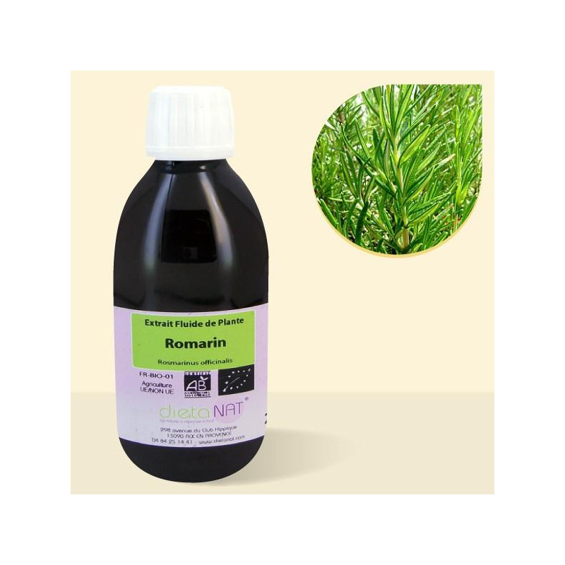 Romarin bio - 250ml Extrait de plantes fraiches bio de Dietanat