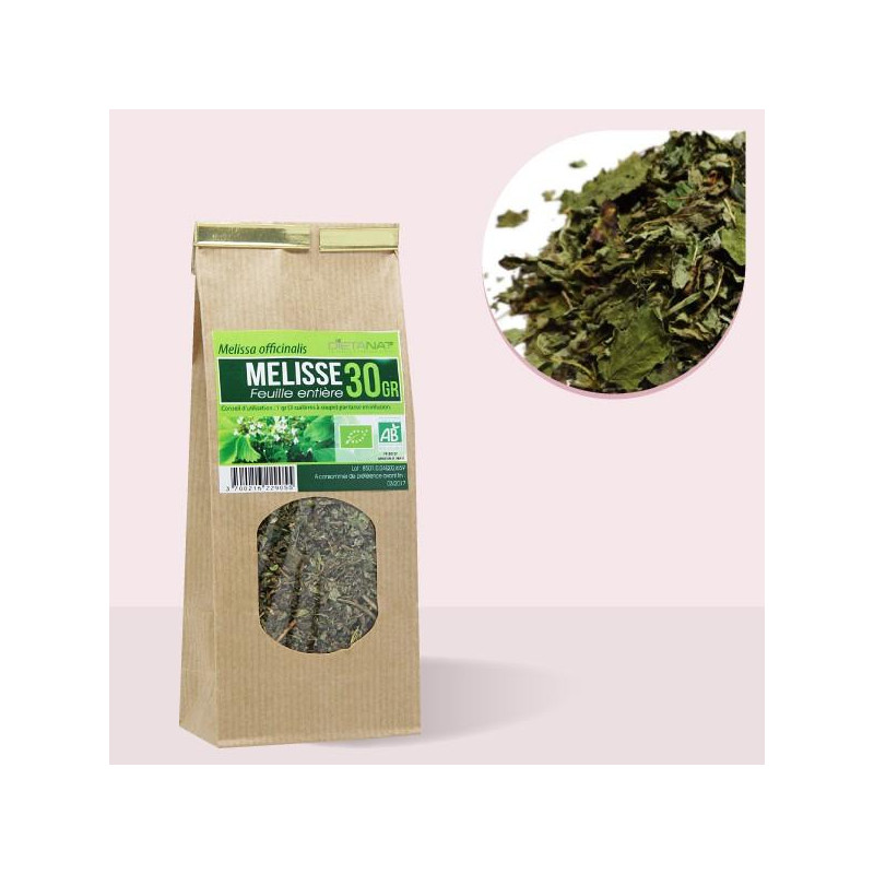 Mélisse feuilles entières bio - 30gr Tisane médicinale