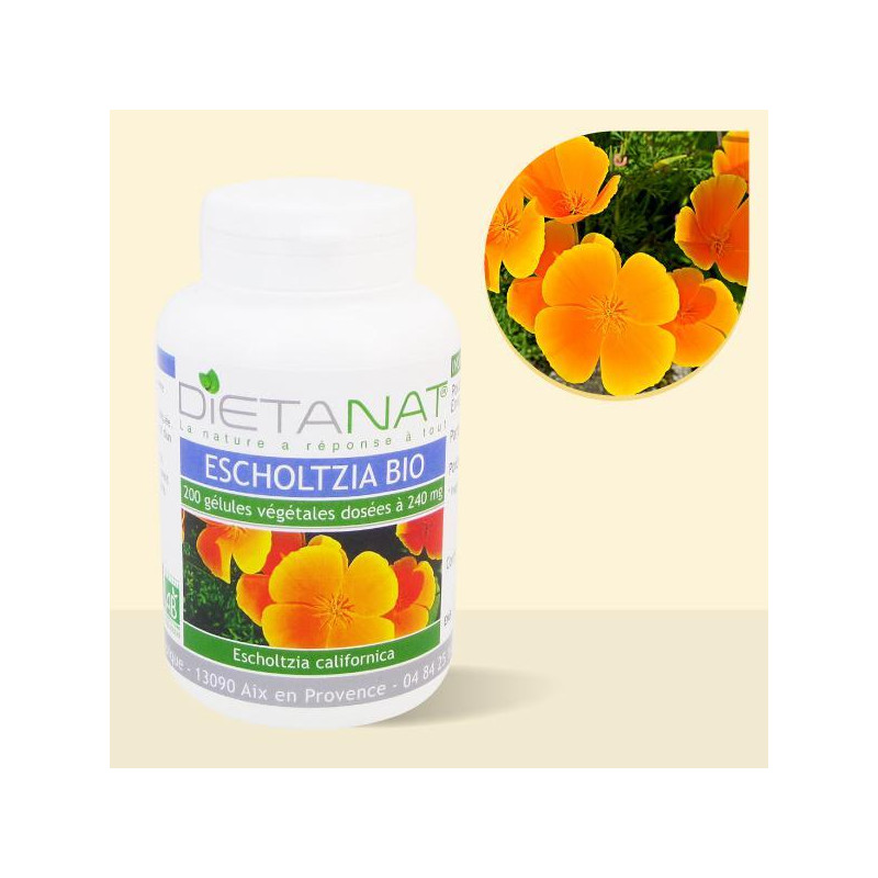 Escholtzia bio - 200 gélules de plantes 250mg