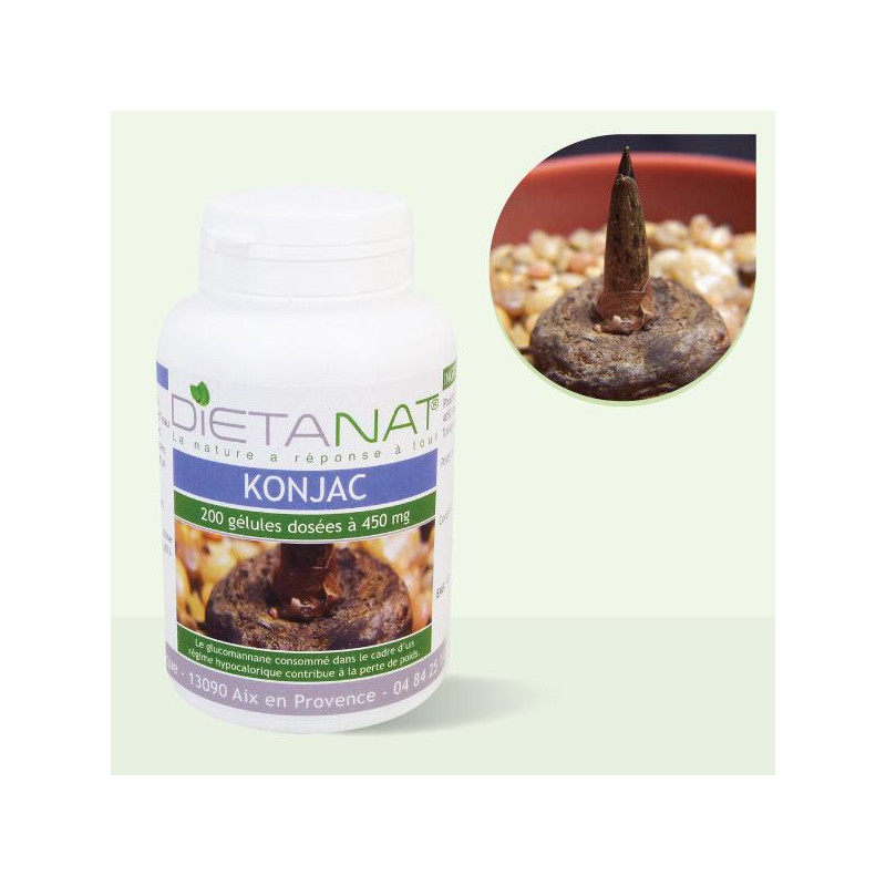 Konjac - 200 Gélules de plantes 450mg