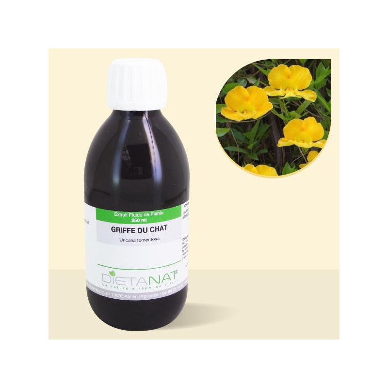 Griffe de Chat Uncaria tomentosa - 250ml Extrait de plantes fraiches