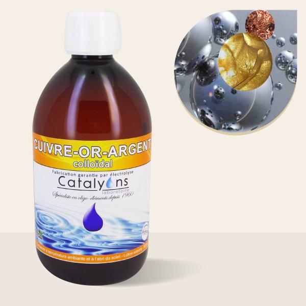 Cuivre Or Argent Colloïdal Laboratoire Catalyons - 500 ml