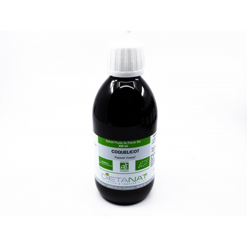 Coquelicot bio - 250ml Extrait de plantes fraiches bio 