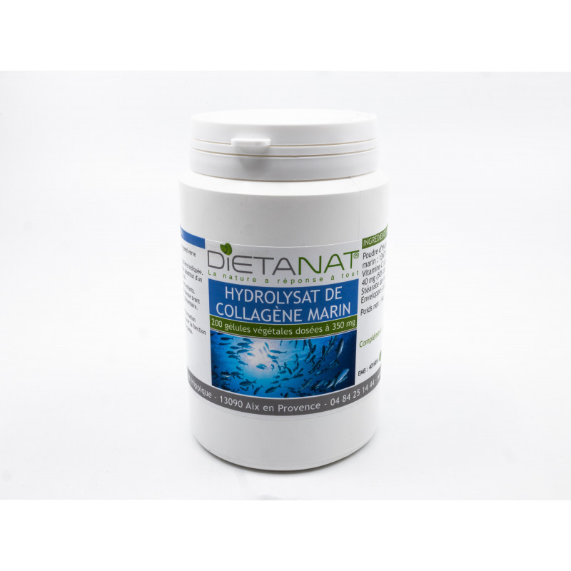 Collagène Marin Hydrolysat Vitamine C - 200 Gélules végétales 350mg