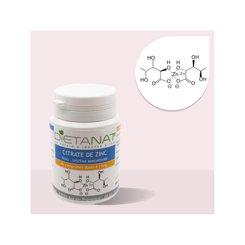 Citrate de Zinc en comprimés dosés à 15mg