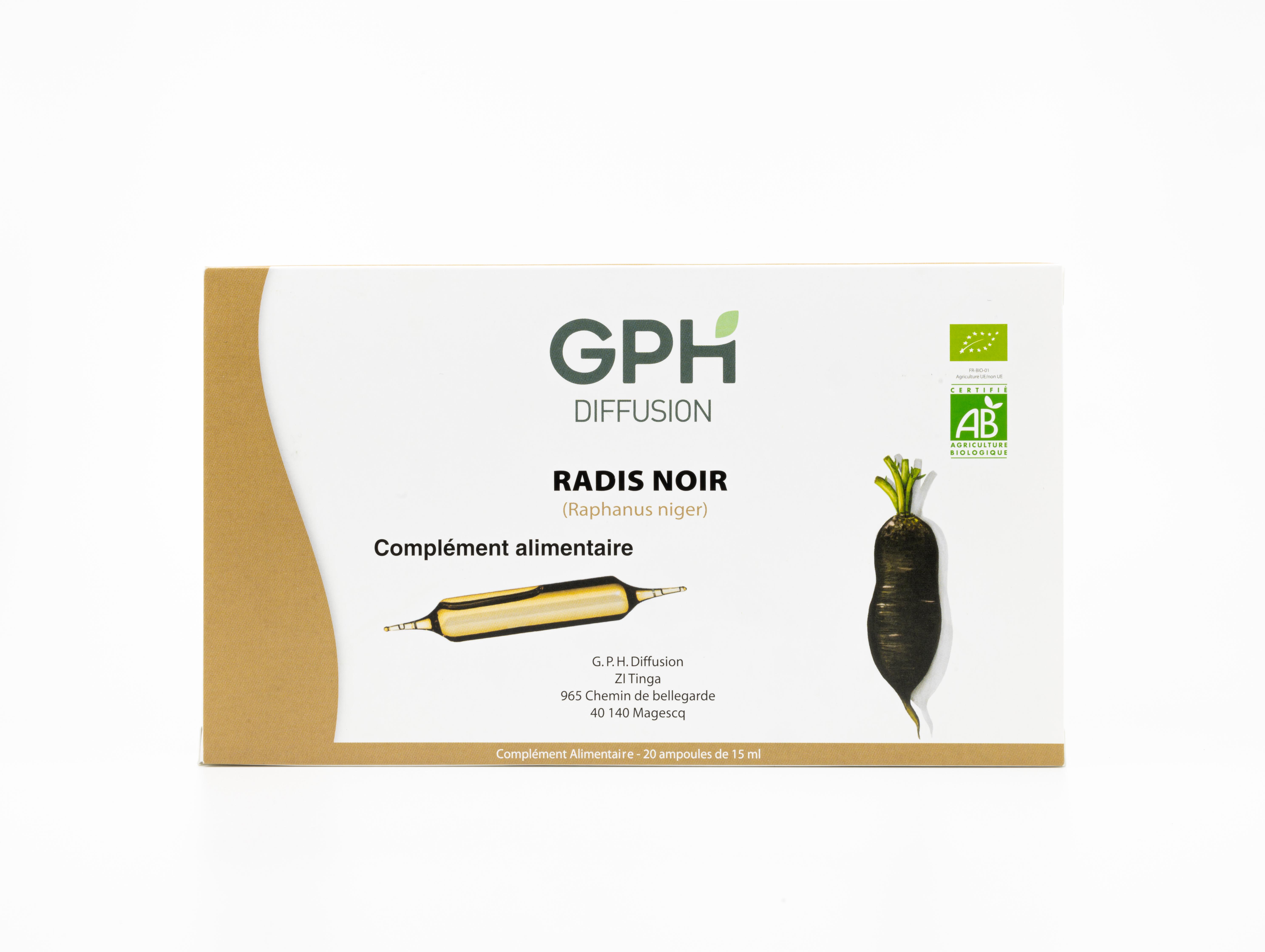 Radis Noir bio Pur jus 20 Ampoules 15ml