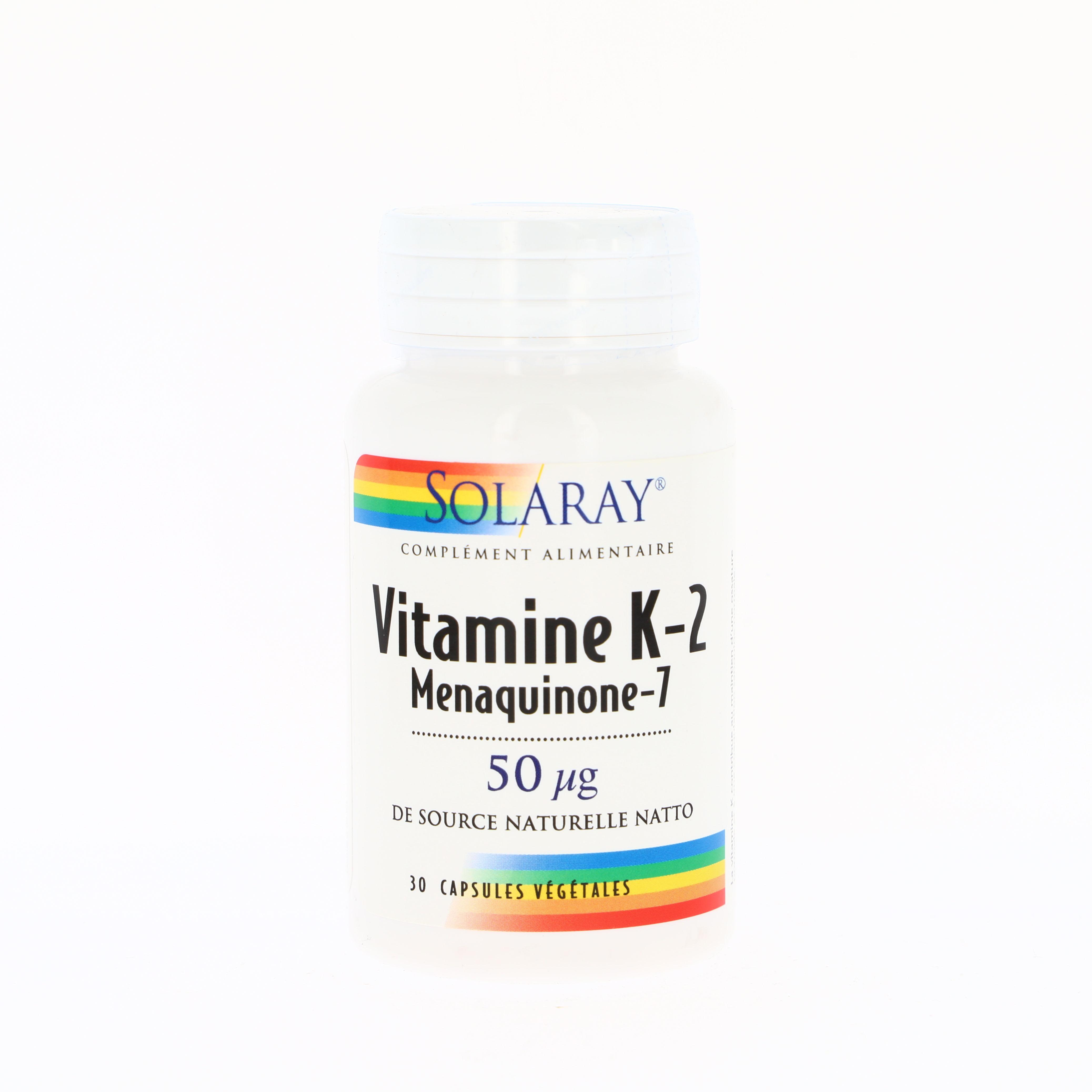 Vitamine K2 (menaquinone-7) de source naturelle natto 50 µg - 30 caps. vég.