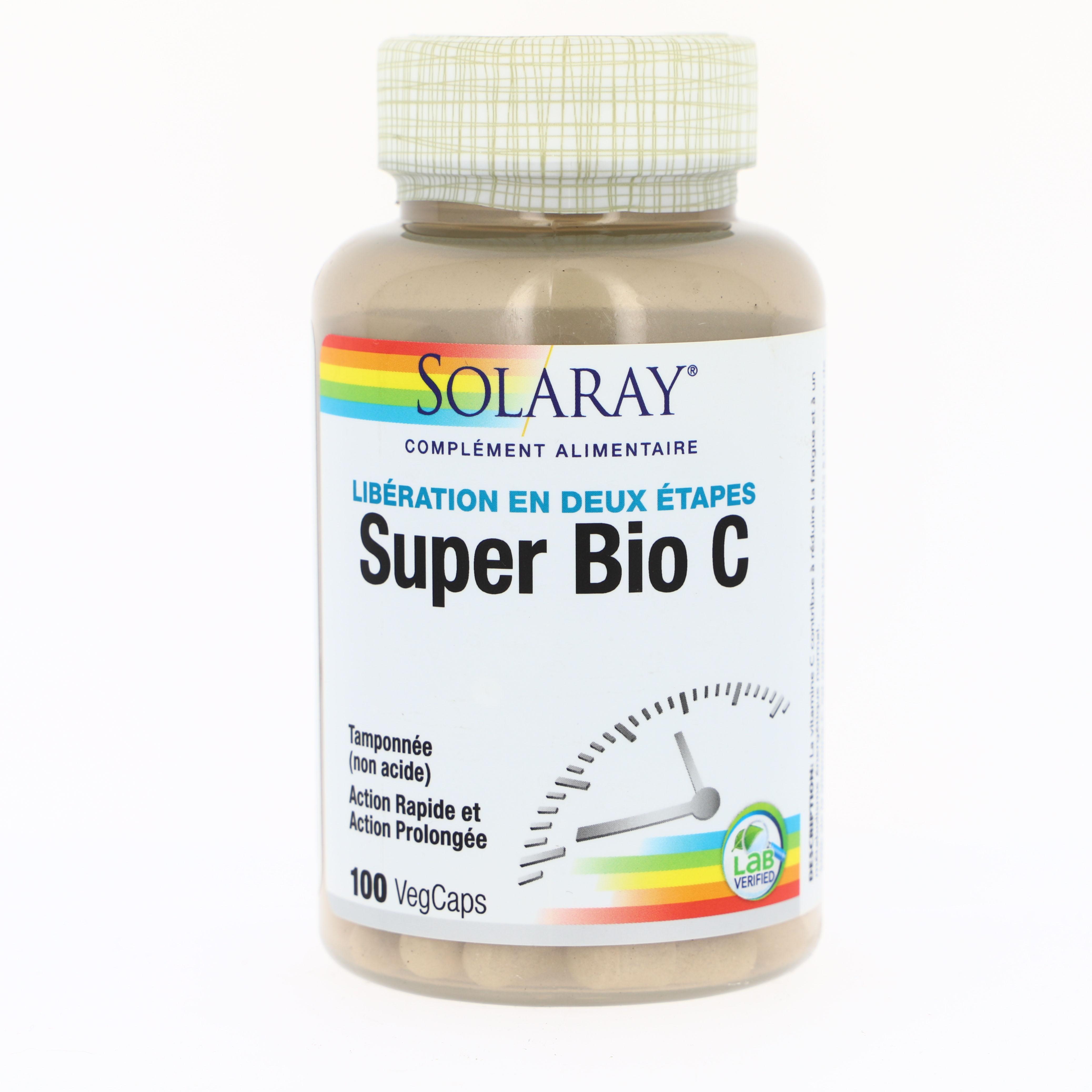 Vitamine C tamponnée Super bio - 100 Capsules végétales 500 mg