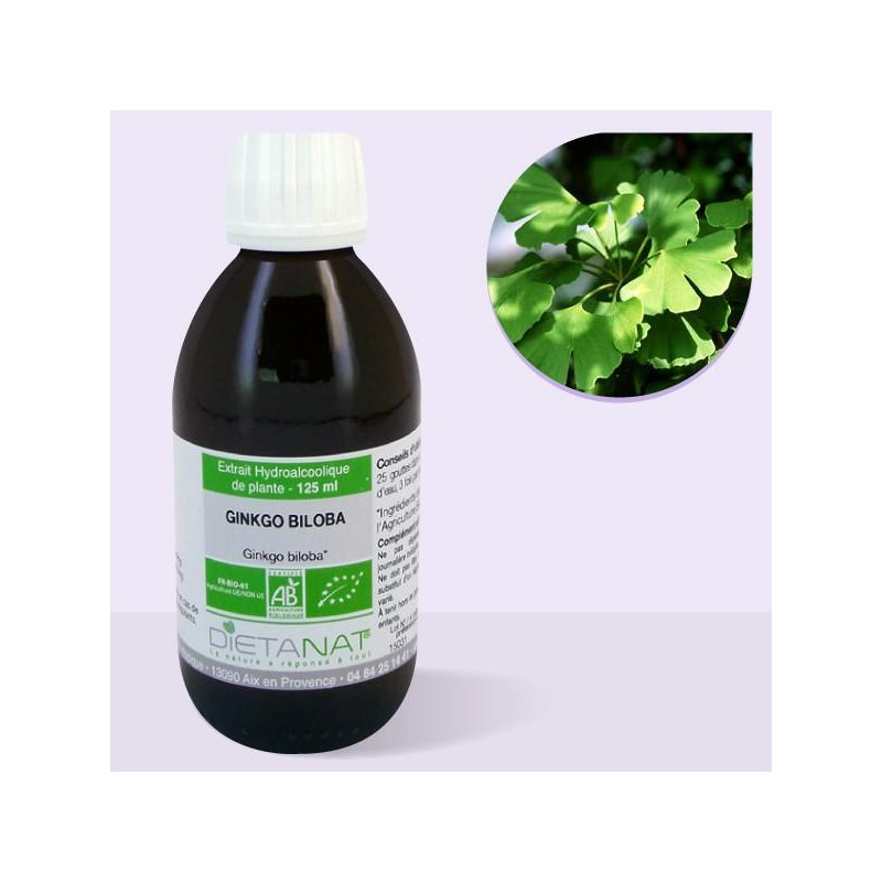 Ginkgo Biloba bio - 125ml Teinture mère bio