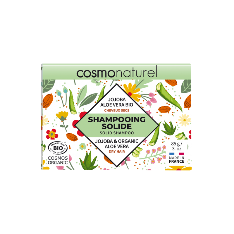 Shampoing Solide Cheveux Secs Jojoba Aloe Vera bio 85g