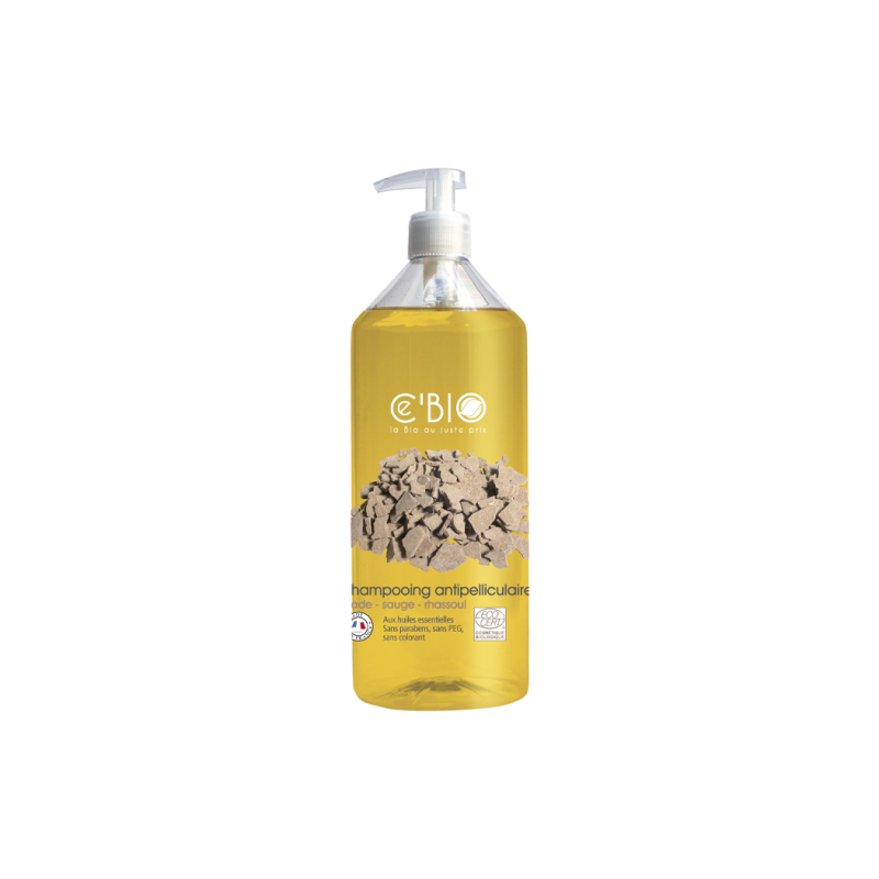 Shampoing Anti-pelliculaire Cade-Sauge-Rhassoul 500ml Ce'BIO Laboratoire Gravier