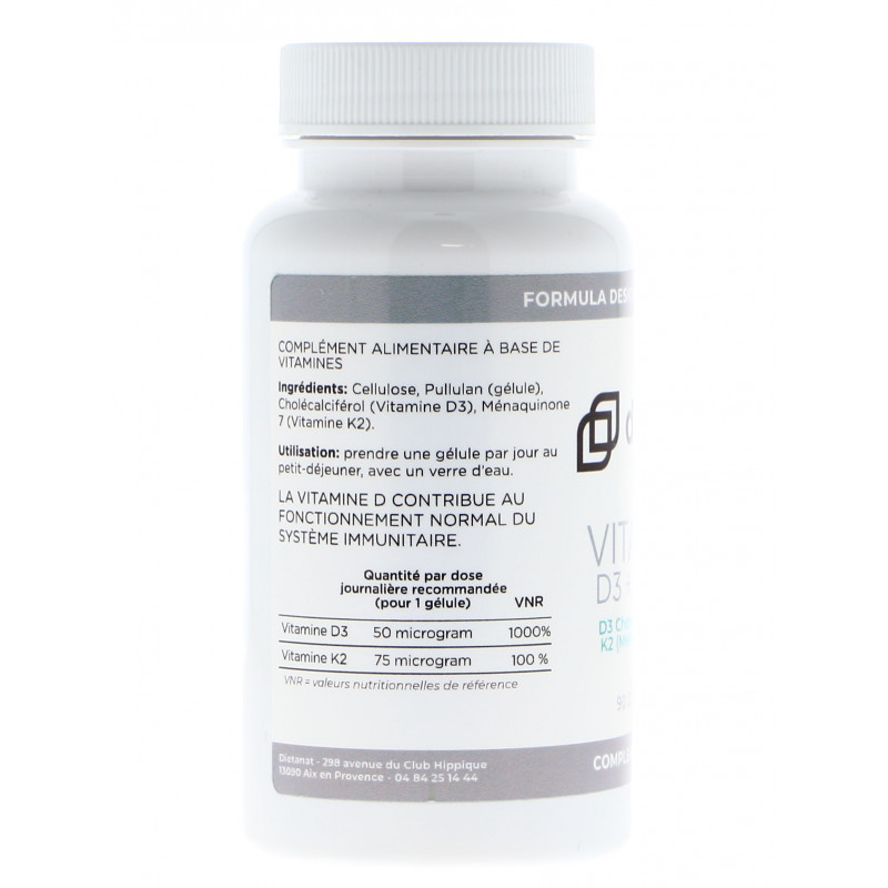 Vitamine D3 + K2 (MK7) 90...