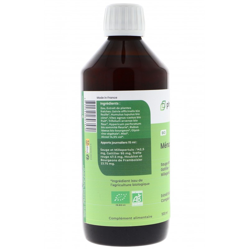 Complexe Ménopause - 500ml Extrait de plantes fraiches et bourgeons bio