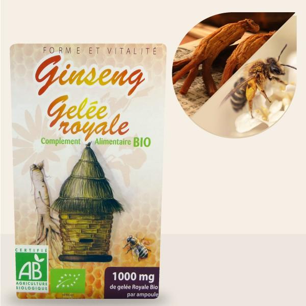 Ginseng et Gelée Royale bio - 20 Ampoules 200ml et 10ml