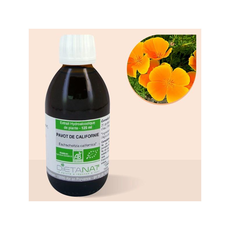 Escholtzia Californica bio - 125ml Teinture mère bio