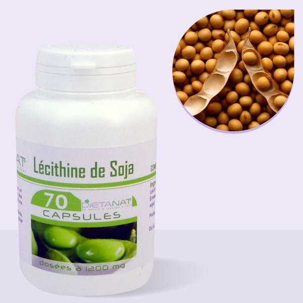 Lecithine de Soja - 70 Capsules huileuses 1200mg