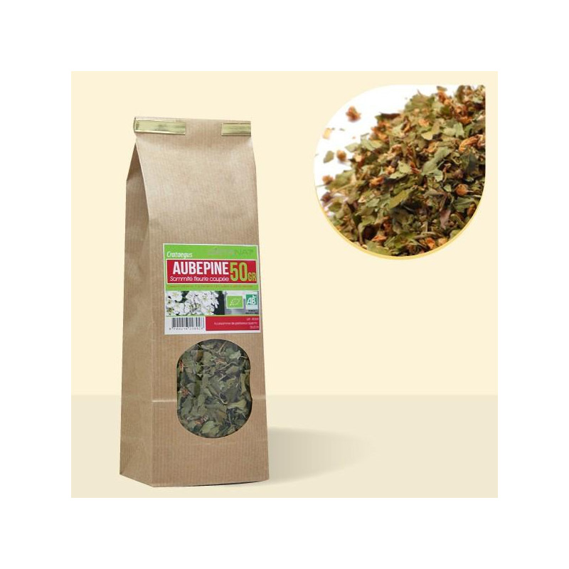 Aubépine sommités fleuries coupées bio - 50gr Tisane médicinale